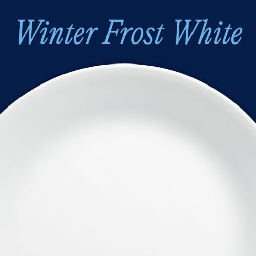 8-Piece Glass Dinner Plate Set - 10.5 Inch Chip Resistant White Plates