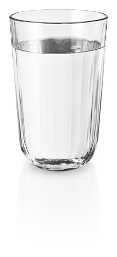 Set of 4 Heat-Resistant Glass Tumblers, 43cl Wave-Base Drinking Glasses