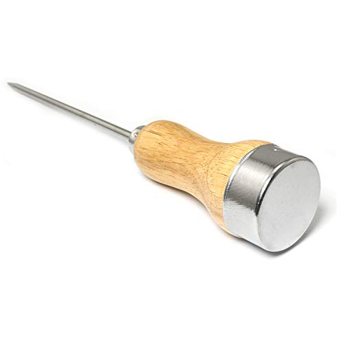 Stainless Steel Ice Picks Set with Wooden Handles - 2 Pack for Bar & Kitchen