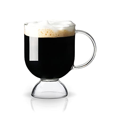 Viski Irish Coffee Glasses Set of 2 - Clear Hot Todddy Mug for Mulled Wine & Spirits
