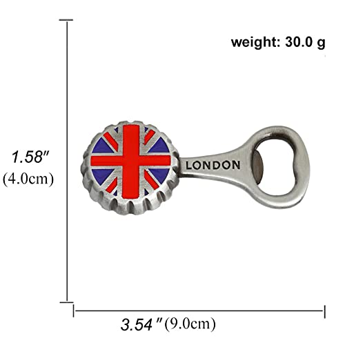 Magnetic British Flag Bottle Opener - Heavy Duty Stainless Steel Beer & Soda Can Opener, Fridge Magnet Gift for Men Women