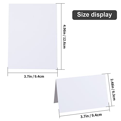 50-Pack Blank White Place Cards for Table Settings, Wedding & Party Food Labels