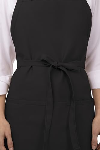 Unisex Three-Pocket Kitchen Apron with Adjustable Neck and Waist