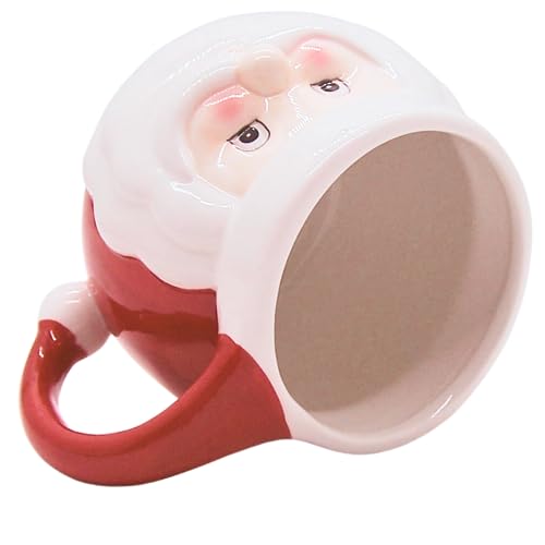 Santa Claus Face Mug - Festive Christmas Ceramic Drinkware, 3.75 Inches