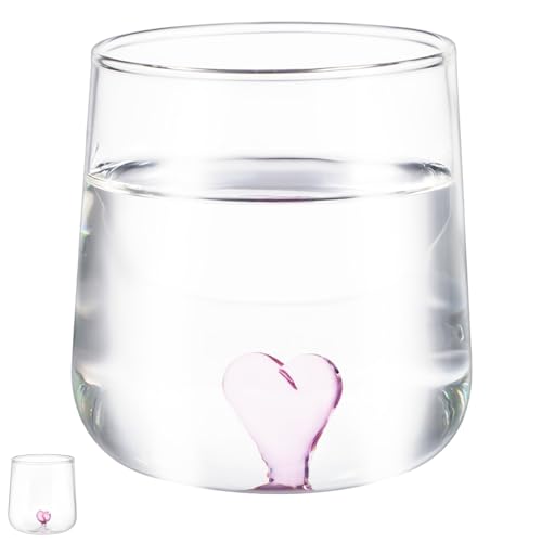 Heart-Shaped Glass Coffee Mug - Clear Borosilicate Drinking Cup for Cocktails