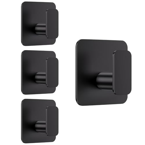 Heavy Duty Adhesive Wall Hooks - 304 Stainless Steel Waterproof 4-Pack