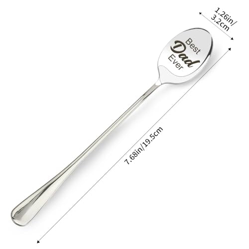 Personalized Stainless Steel Ice Cream Spoon - Best Dad Ever Gift from Daughter Son