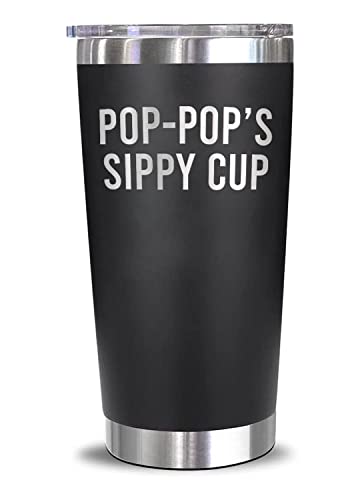 20oz Pop-Pop Sippy Cup Travel Tumbler - Laser Engraved stainless steel