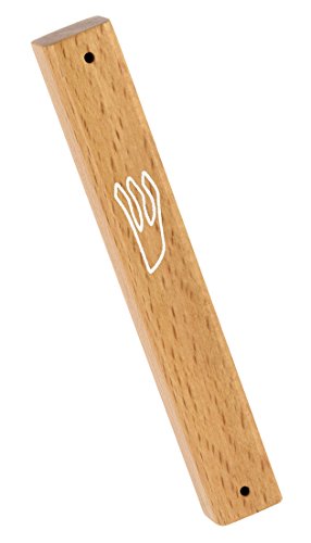 Classic Natural Wood Mezuzah Case - 4.9 Inch Decorative Cover for 4 Inch Scroll
