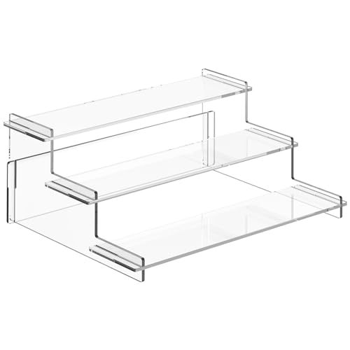 3-Tier Clear Acrylic Display Riser Stand for Perfume, Figures, and Cupcakes