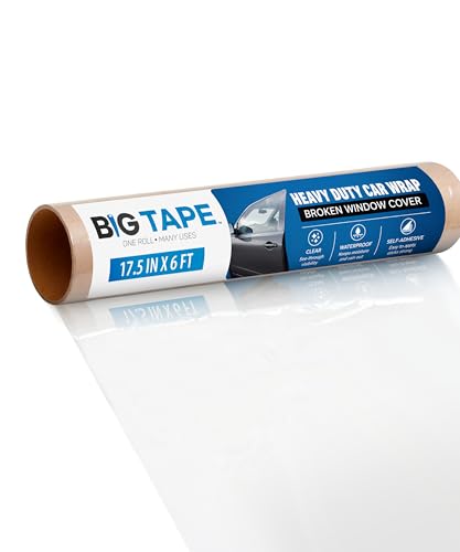 Temporary Car Window Cover Wrap - 17.5 in x 6 Ft Waterproof Film
