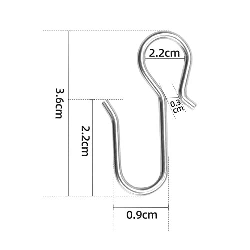 30-Piece Stainless Steel S-Shaped Curtain Track Hooks - 1.375 Inch