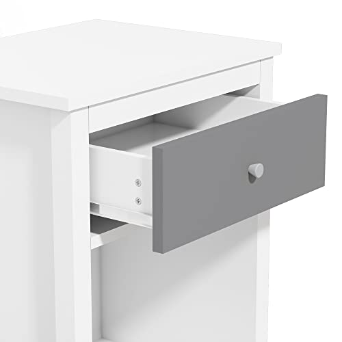 Kids' Nightstand with Drawer - Sturdy Toddler Bedside Table, Gray
