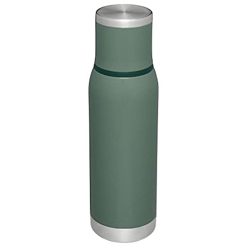 Stanley Adventure-To-Go Vacuum Bottle 25 oz | Wide Mouth with Leakproof Cup Lid | Keep Drinks Hot or Cold | Packable for Travel | Insulated Stainless Steel Thermal Bottle | BPA-Free | Hammertone Green