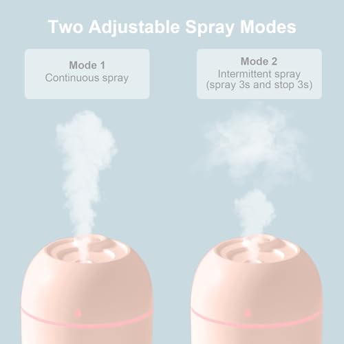 Portable USB Mini Humidifier for Car and Office Desk, Pink