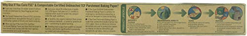 Unbleached Parchment Baking Paper Roll - Non-Stick Silicone Coated, 70 Sq Ft