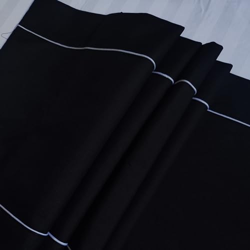 Modern Black Bed Runner - Decorative Polycotton Bed End Scarf for King Beds