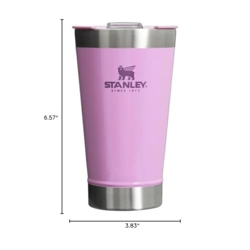 STANLEY Stay-Chill Beer Pint 16 oz | Wide Mouth Lid | Built-In Bottle Opener | Beer Tumbler Cup | Insulated Stainless Steel Pint Glass | BPA-Free | Lilac Gloss