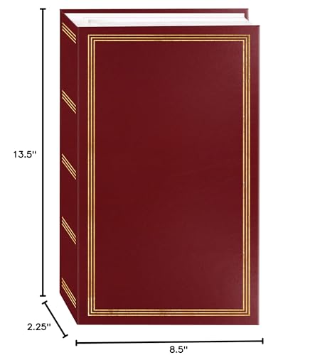 3-Ring Burgundy Photo Album for 504 4x6 Photos - Leatherette Cover