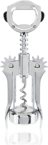 True Winged Corkscrew Wine Opener - Heavy Duty Stainless Steel & Chrome Finish