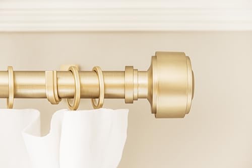 Luxury Metal Curtain Rod Finials, Brushed Gold, Set of 2