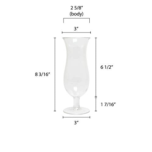 16 oz Clear Polycarbonate Hurricane Glass - Shatter-Resistant Cocktail Mug