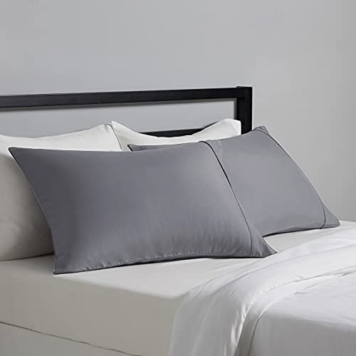 Standard Pillowcase Set, Soft Microfiber Bedding - Dark Gray, 20 x 30 Inch