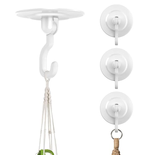 360° Swivel Adhesive Hooks - 4-Pack Heavy Duty Wall & Ceiling Decor Hangers