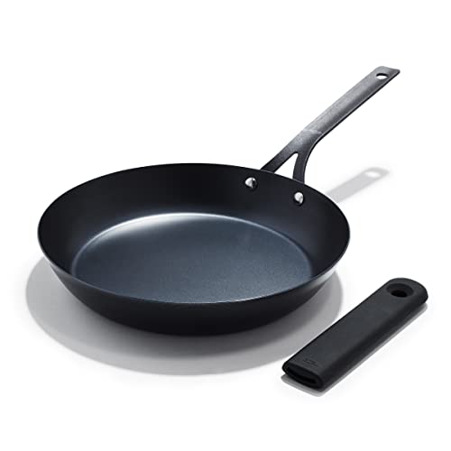 10-Inch Pre-Seasoned Carbon Steel Frying Pan with Removable Handle