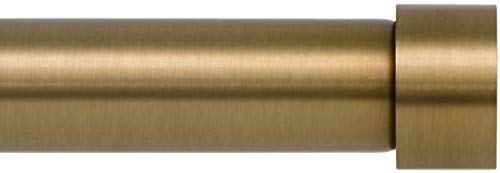 Adjustable Metal Curtain Rod with End Cap Finials - 1" Pole, 48-86", Warm Gold