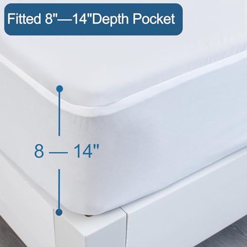 SPRINGSPIRIT Waterproof Mattress Protector Pad - Fitted Deep Pocket Cover