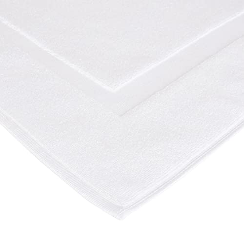 Amazon Basics 100% Cotton Non-Slip Bath Mat, Bright White, 31x20 Inch