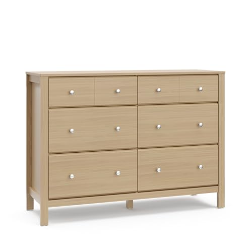 6-Drawer Nursery Dresser, Modern Wood Bedroom Storage with Safety Interlock
