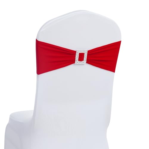 30 PCS Stretch Chair Sashes with Buckle Slider - Universal Elastic Ties for Events