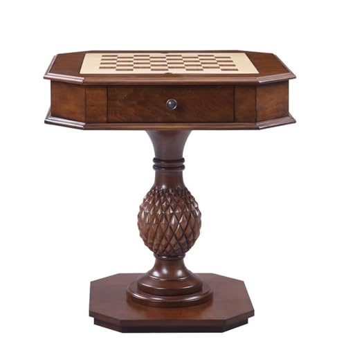 Square Game Table with Reversible Checkers and Backgammon Board