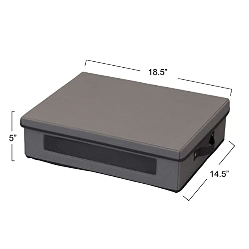Hard-Sided Platter Storage Chest with Window, 15" x 19" x 5"