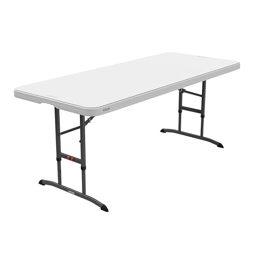 6-Foot Adjustable Height Folding Nesting Table - Durable Indoor Outdoor