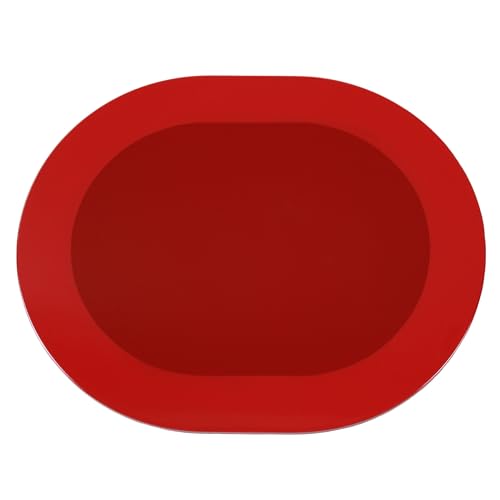 Bryonia Handcrafted Lacquered Wood Oval Placemats Set of 2 - Red