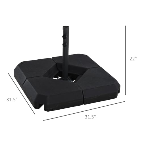 Outsunny Offset Umbrella Base Stand with Cross Support, 132-158 lbs Capacity