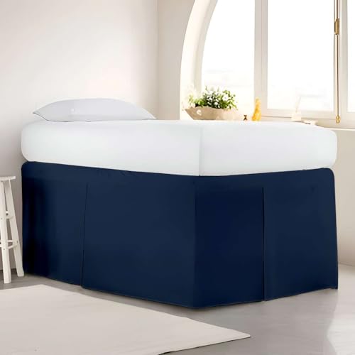 Twin XL Bed Skirt with 32 Inch Drop - Pleated Microfiber Dorm Dust Ruffle