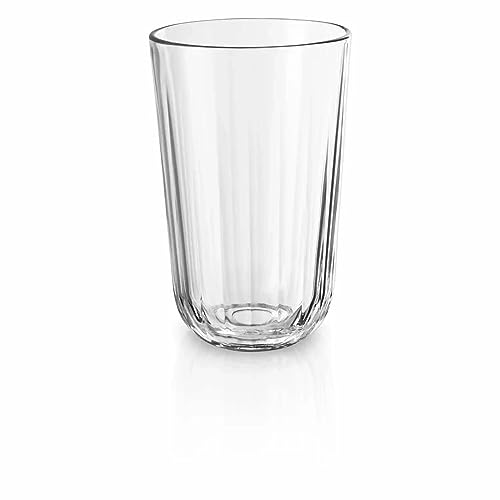 Set of 4 Heat-Resistant Glass Tumblers, 43cl Wave-Base Drinking Glasses