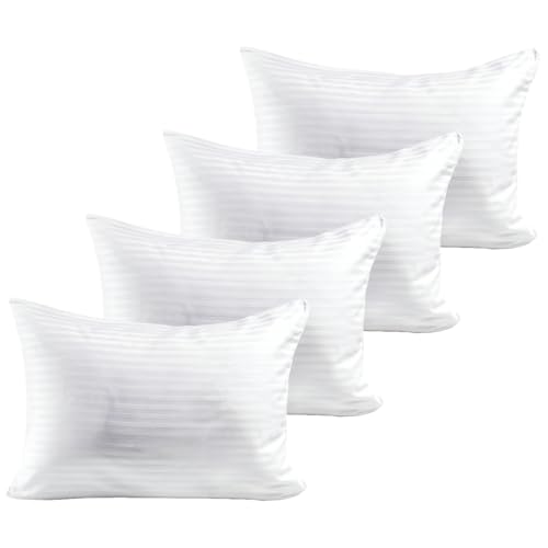 100% Cotton Pillow Protectors with Zipper, Standard Size, 4-Piece Set