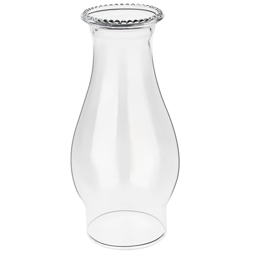 Clear Glass Oil Lamp Chimney Replacement - Wave Style Hurricane Shade