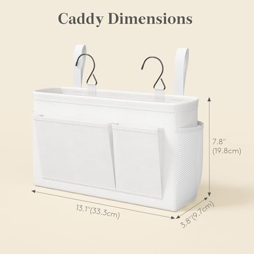 Bedside Caddy Storage Organizer with Hanging Straps for Dorm and Bunk Beds