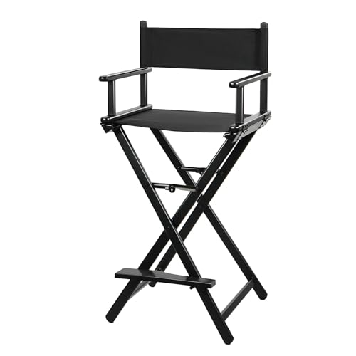 30-Inch Portable Aluminum Makeup Director's Chair, Foldable Artist Chair