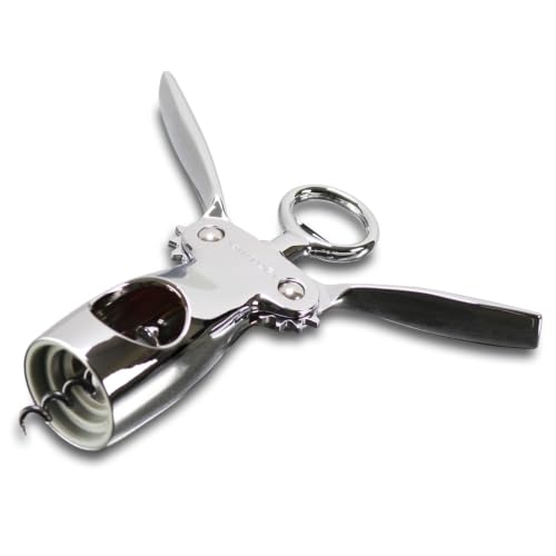 Vinturi Wing Corkscrew Wine Opener with Built-in Bottle Opener, Silver