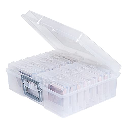 Clear Photo Storage Box with 16 Inner 4x6 Containers - Large Capacity Organizer