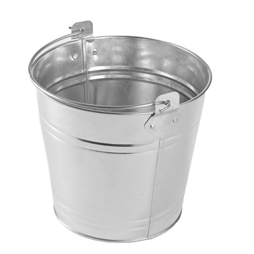 American Metalcraft 1.16-Gallon Galvanized Steel Pail with Handle - Natural Silver, 8 Inch Diameter