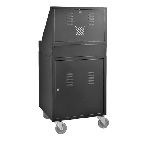 Mobile Industrial Computer Cabinet with LCD Monitor Mount, 55-inch Height