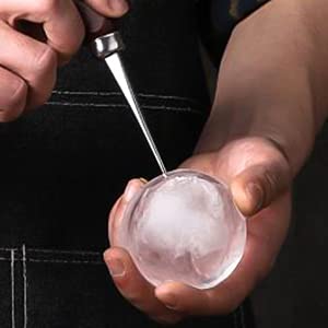 LINALL Single Prong Ice Pick - 17cm Stainless Steel Ice Crusher with Wooden Handle, Japanese Style for Bars & Home Use